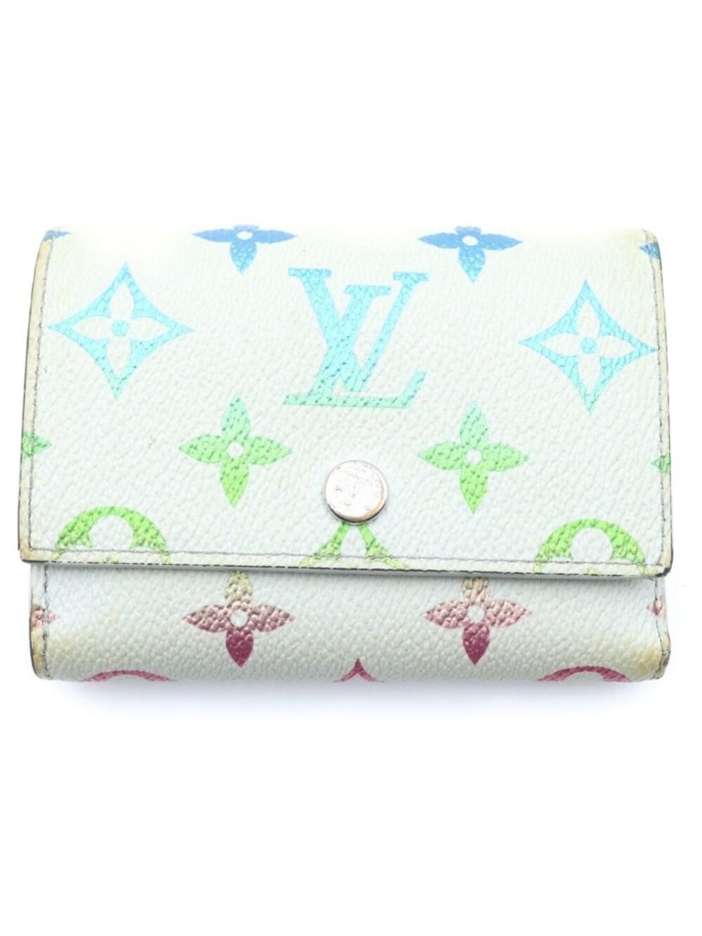 Louis Vuitton Monogram Iridescent Gradient Victor Wallet Trifold Gray Leather